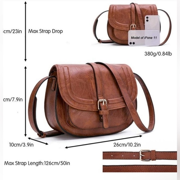 Afkomst Vegan Faux Leather Crossbody Bag Purse - Picture 5 of 16